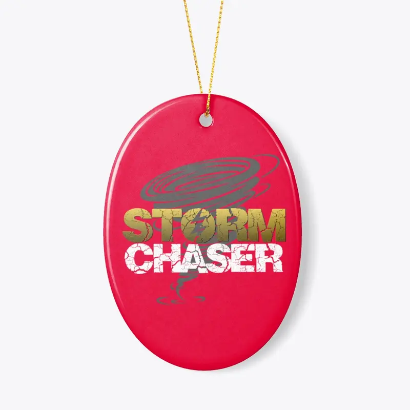 Storm Chaser with Tornado ornament 