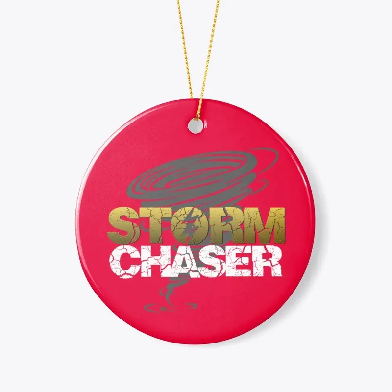 Storm Chaser with Tornado ornament 